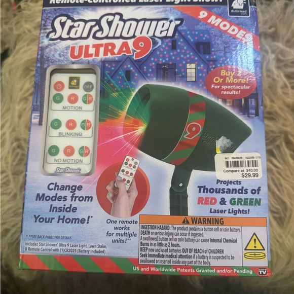 NWT Star Shower Ultra 9 Remote-Controlled Laser Light Show - Picture 13 of 14